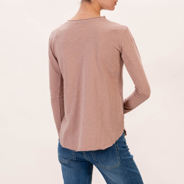 Zeroassoluto-T-shirt girocollo 100% cotone - rosa antico