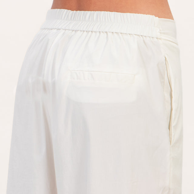 Pantalón Zeroassoluto-BATY de tejido elástico, elástico en la espalda - blanco lana