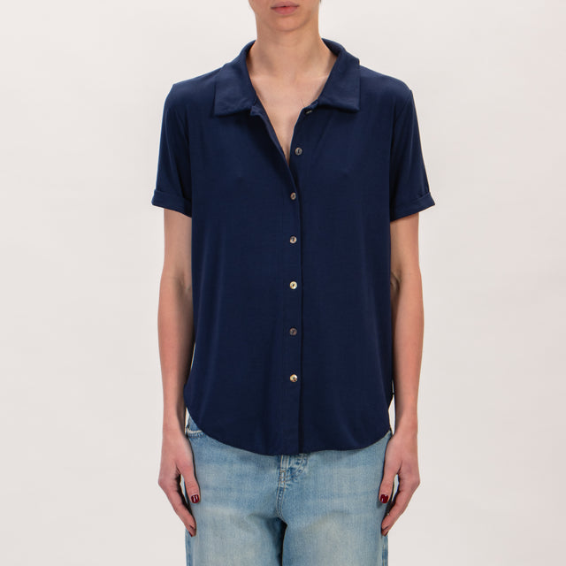 Zeroassoluto-CARLY Camisa de punto de media manga - azul marino