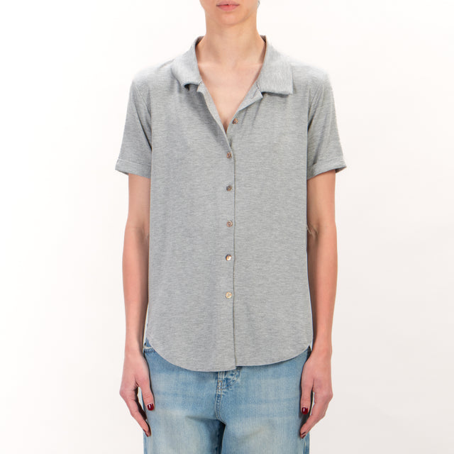 Zeroassoluto-CARLY Camisa de punto de media manga - gris melange