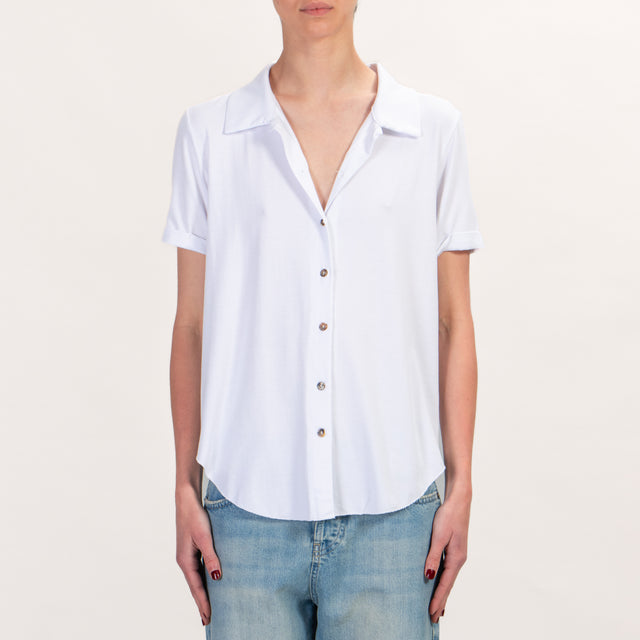 Zeroassoluto-CARLY Camisa de punto de media manga - blanco