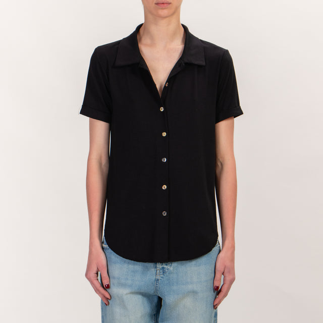 Zeroassoluto-CARLY Camisa de punto de media manga - negro