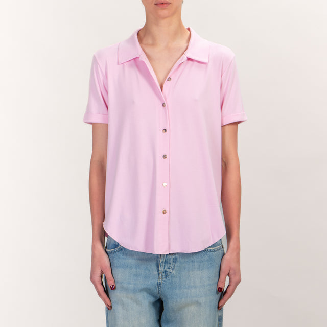 Zeroassoluto-CARLY Camisa de punto de media manga - rosa