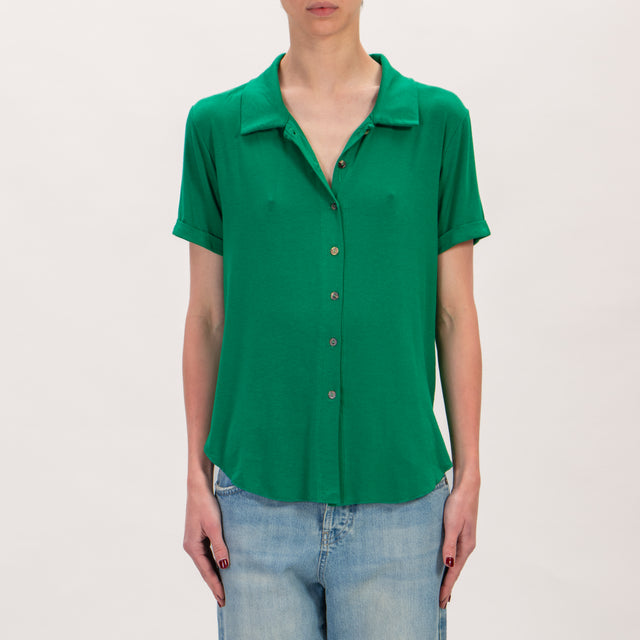 Zeroassoluto-CARLY Camisa de punto de media manga - verde esmeralda