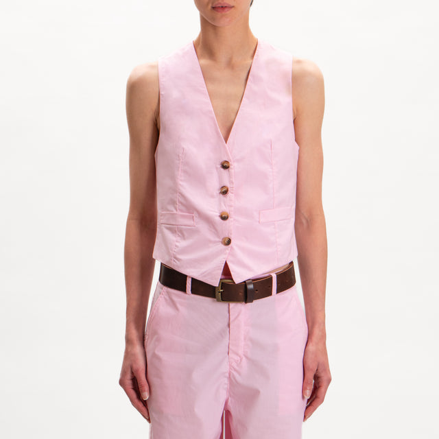 Zeroassoluto-GINNY Chaleco de algodón 4 botones - rosa