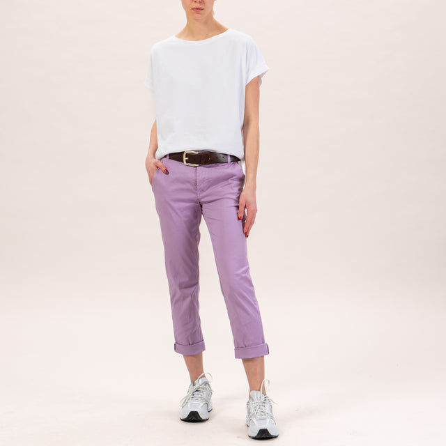 Zeroassoluto-Pantalone LOIS chino elasticizzato - glicine