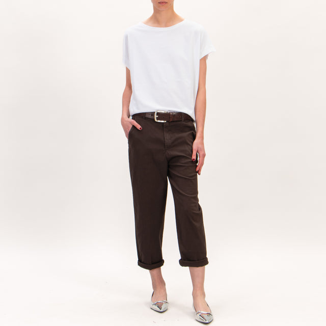 Zeroassoluto-LORY pantalones baggy elásticos - marrón oscuro