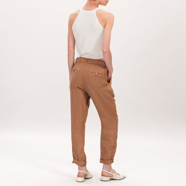Souvenir-Pantalón lino cintura elástica - galleta