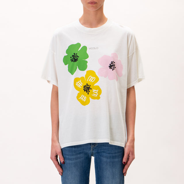 Vicolo-Camiseta flores - leche