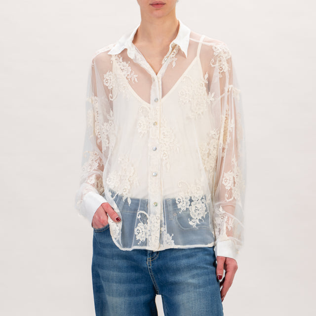 Camisa Tension in-Lace - leche