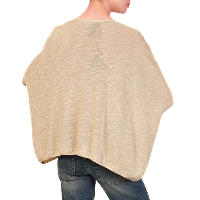 Souvenir-Maglia over scollo v misto lino - beige