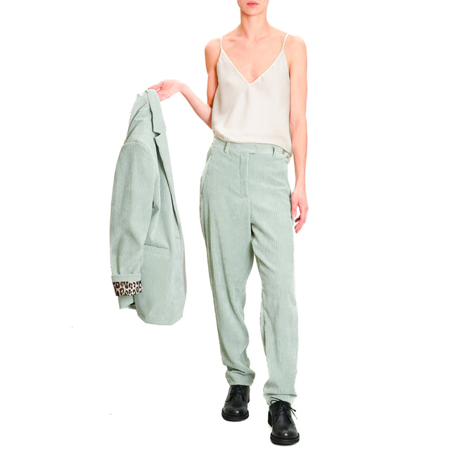 Souvenir-Pantalone velluto 500 righe - menta