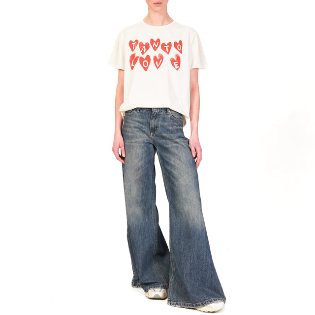 Souvenir-T-shirt "TANTO LOVE" - bianco/rosso