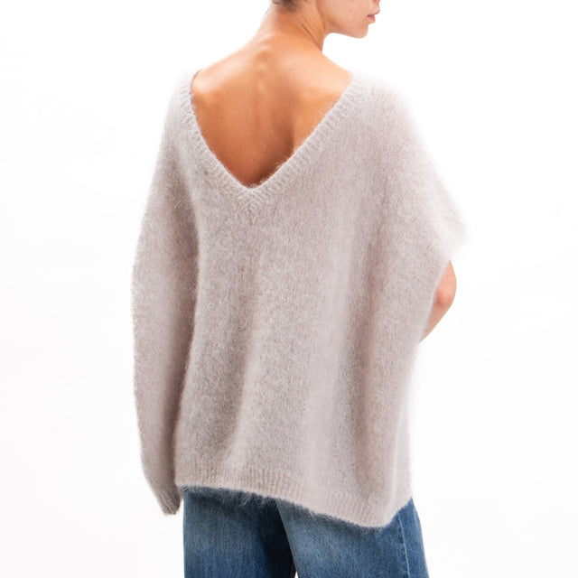 Souvenir-Maglia mohair over scollo a v dietro - beige