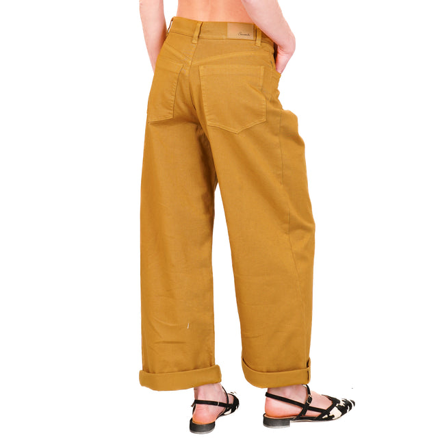 Souvenir-Pantalone wide leg con pinces - olio