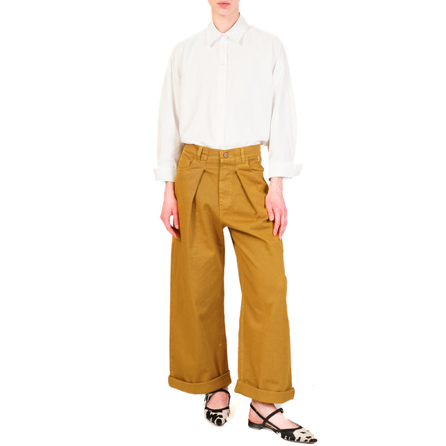 Souvenir-Pantalone wide leg con pinces - olio