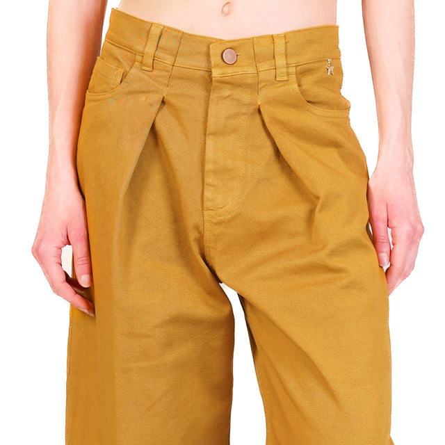 Souvenir-Pantalone wide leg con pinces - olio