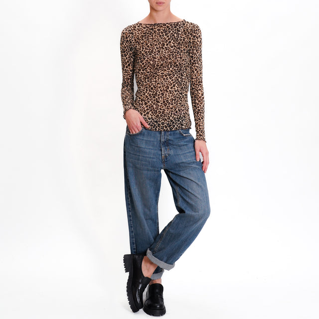 Tensione in-Maglia maculata misto cashmere - beige/nero