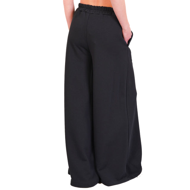 Tensione in-Pantalone in felpa wide leg elastico - blu