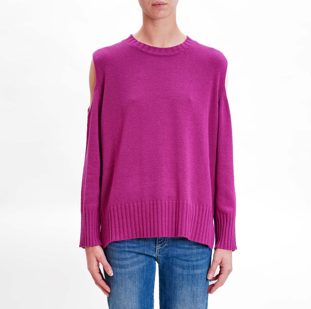 Tensione in-Maglia cut out misto cashmere - malva