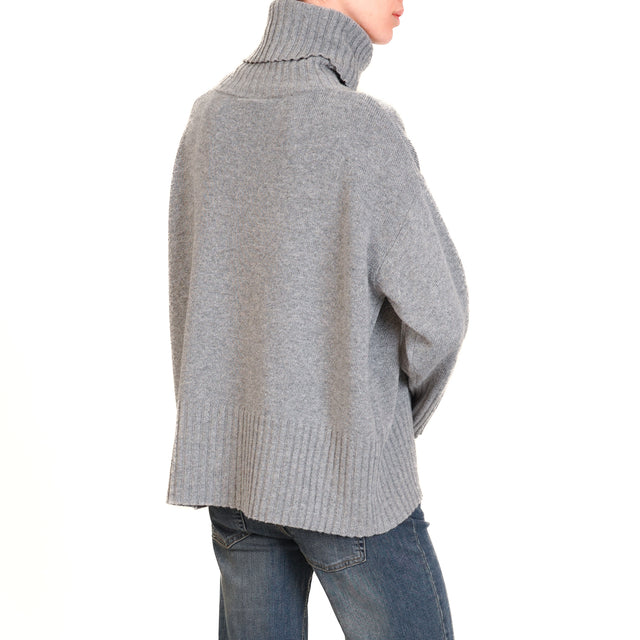 Tensione in-Maglia collo alto misto cashmere - grigio