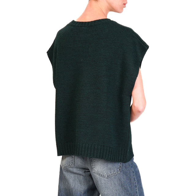 Tensione in-Gilet orsetto misto alpaca - VERDE