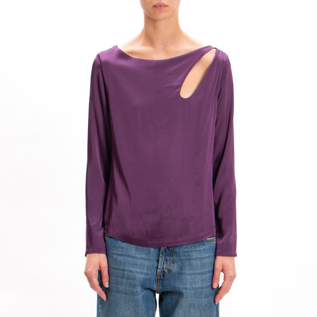 Tensione in-Blusa cut out in satin elasticizzato - winter bloom