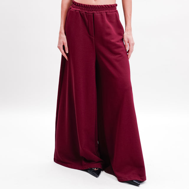 Tensione in-Pantalone in felpa con elastico - Bordeaux