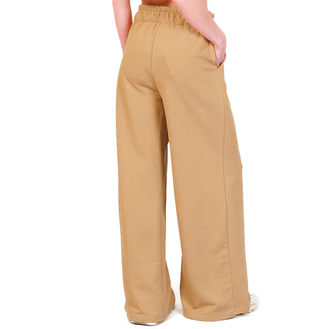 Tensione in-Pantalone in felpa con coulisse - cammello