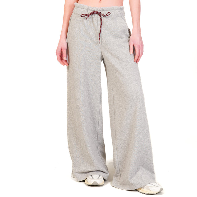 Tensione in-Pantalone in felpa con coulisse - grigio melange