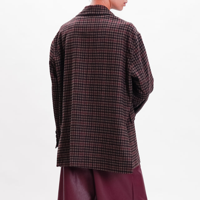 Tensione in-Giacca check con spilla - moro/nero/bordeaux