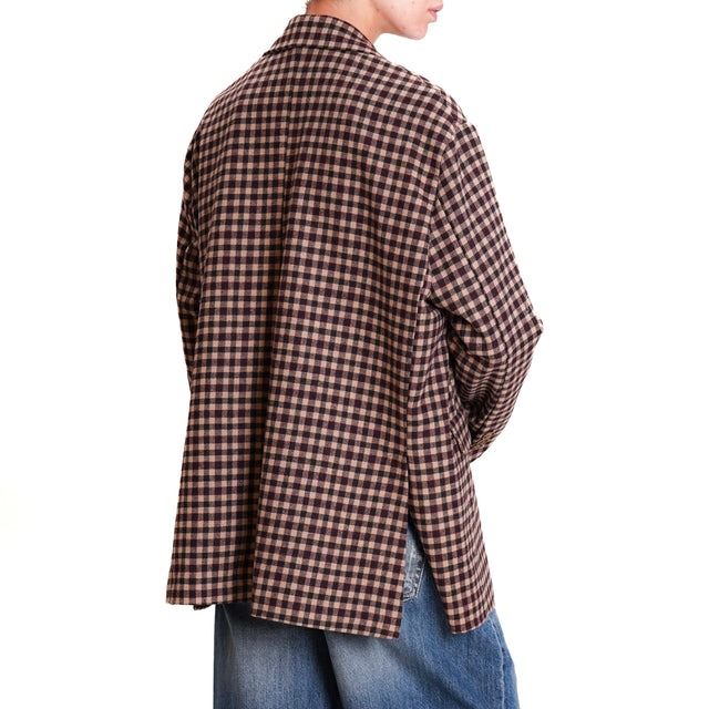 Tension in-Jacket checks with pins - beige/dark brown/mauve