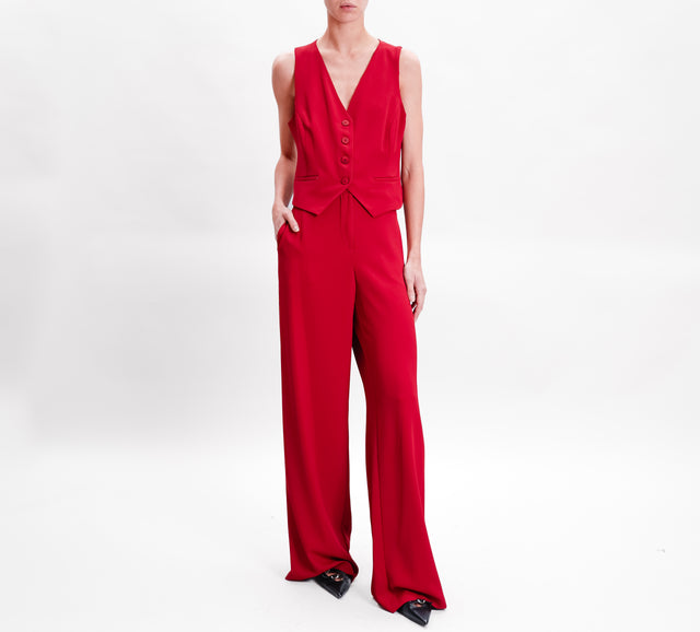 Tension in-Complete vest and trousers - cherry