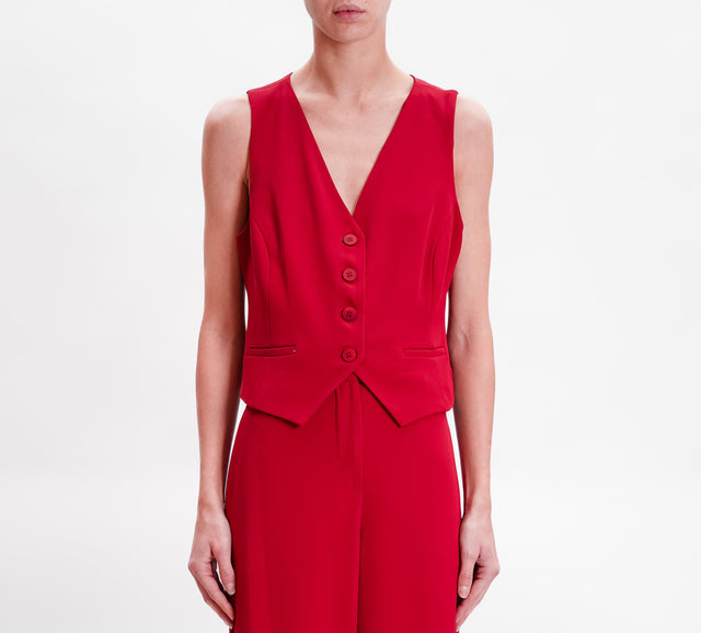 Tension in-Complete vest and trousers - cherry