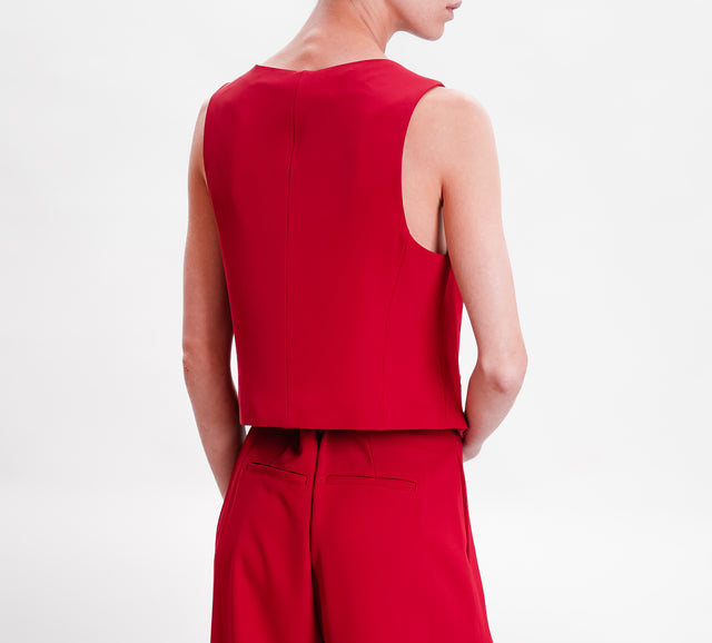 Tension in-Complete vest and trousers - cherry