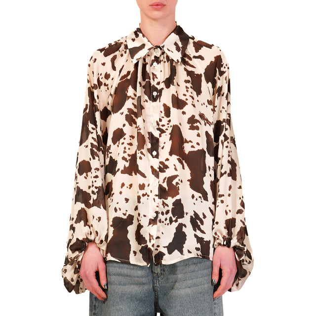 Tensione in-Camicia cow print - beige/moro