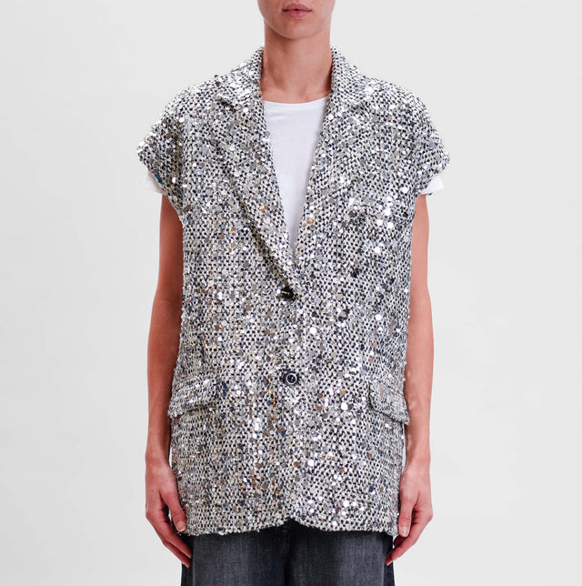 Tensione in-Gilet paillettes - nero