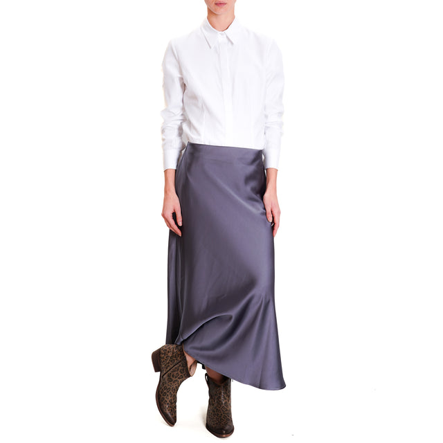 Tension in-Skirt satin elastic waist - grey