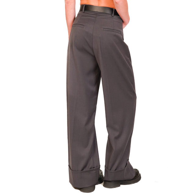 Tension in-Pant with turn-up - anthracite