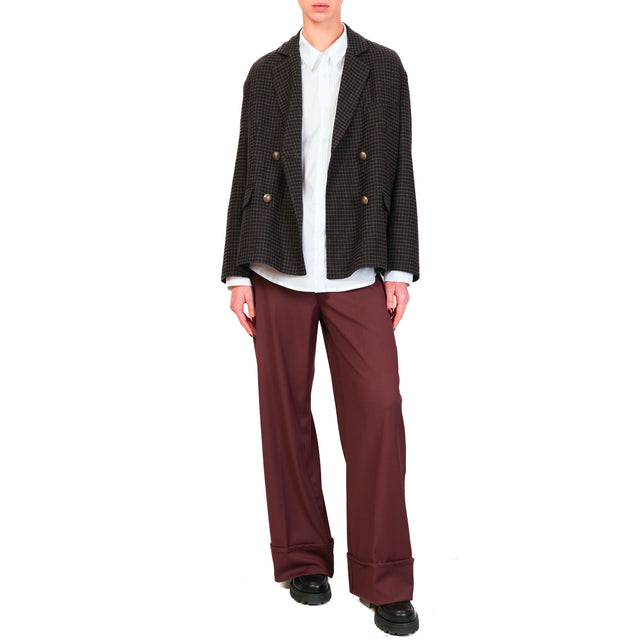 Tensione in-Pantalone con risvolto - Bordeaux