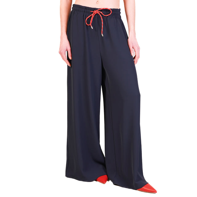 Tensione in-Pantalone con coulisse - blu