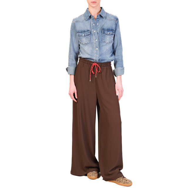 Tensione in-Pantalone con coulisse - ebano