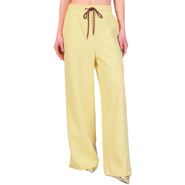 Tensione in-Pantalone felpa con coulisse - giallo