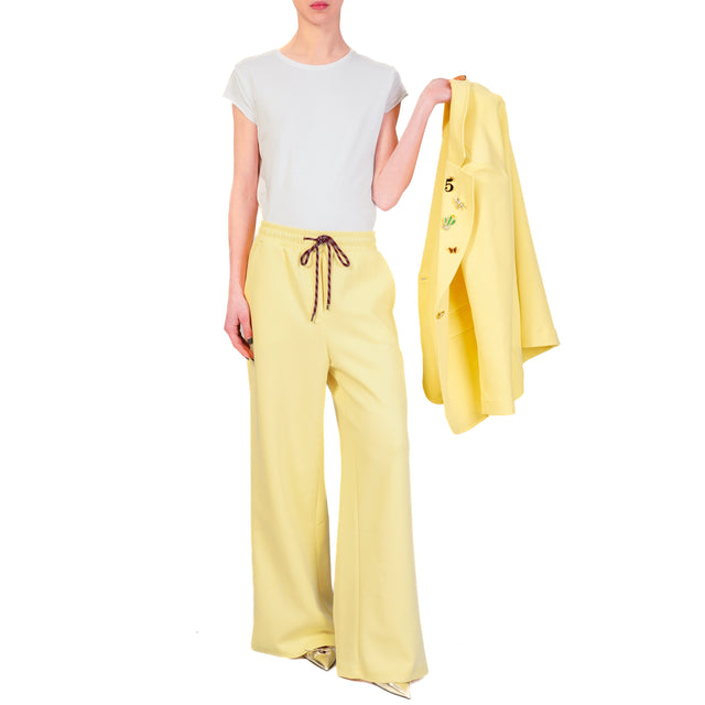 Tensione in-Pantalone felpa con coulisse - giallo