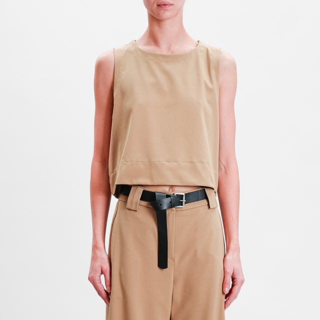 In-Top tension button back - camel