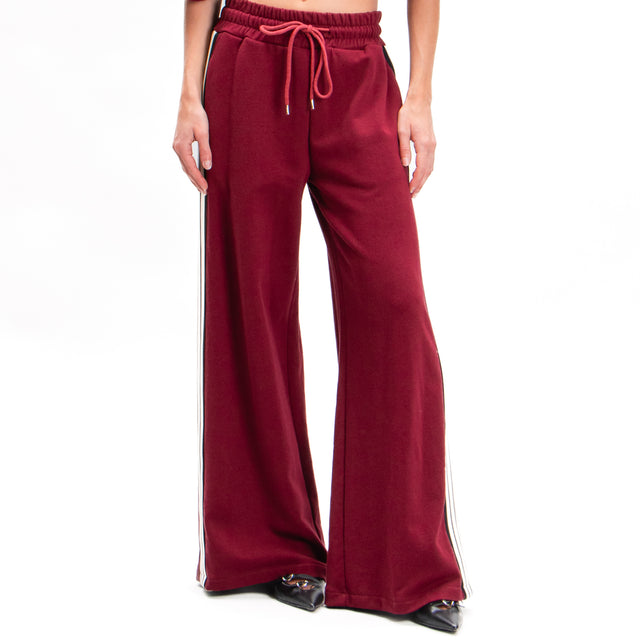 Tension in-Pantalone side band with elastic - Bordeaux