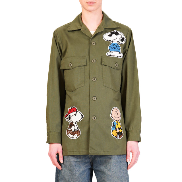 Tensione in-Giacca camicia patch snoopy - militare