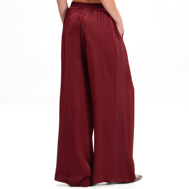 Tensione in-Pantalone in satin elastico in vita - rouge