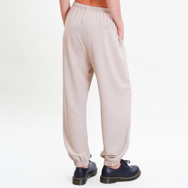 Tensione in-Pantalone tessuto fluido - sand