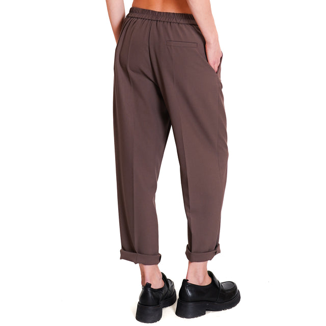 Tensione in-Pantalone con elastico dietro - nocciola